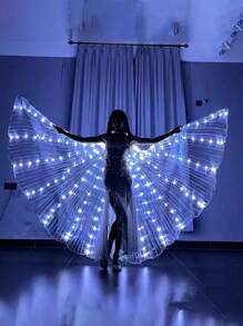 Elegant Exquisite Fairy LED Wings Cape Props, Wings Decoration Dance Photography Dress Up, Halloween Christmas Cosplay Costume Props, Birthday Party Outdoor Decoration Stage Performance Accessories, Adult Christmas Gifts (Without Batteries)
