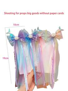 1 pièce Serre-tête sirène pour enfants, joli clip à nœud papillon, accessoire de cheveux en forme de coquillage de sirène adorable pour les filles, été