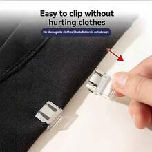 2/4/5/6/10/12/20/30/50个装隐形裤腿缩短夹，防止裤子拖地，无需缝纫的隐藏式腿部闭合装置，防止裤脚拖地