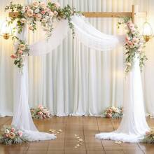 2 chiếc 6m Vải Voan Trắng Cổng Vòm, Vải Cổng Vòm Cưới, Trang Trí Phông Nền Tiệc Sinh Nhật, Trang Trí Tiệc Lãng Mạn Bằng Polyester Cho Đám Cưới, Đồ Trang Trí Phòng Tiệc Cưới, Thích Hợp Cho Cổng Vòm Cưới, Trang Trí Hàng Rào Cầu Thang, Trang Trí Lưng Ghế, Rèm Cửa Lưới Trong Suốt, Khăn Trải Bàn Bằng Vải Gạc, Khăn Trải Bàn, Đồ Dùng Tiệc Tiệc - trắng - Xem 8