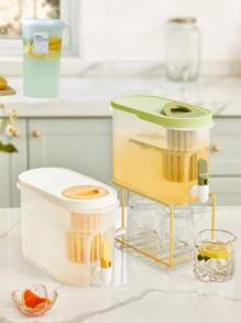 Beverage Dispenser With Fruit Infuser - Design Suitable For Refrigerator / 100% Leakproof / Material, Beverage Dispenser With Tap, Suitable For Party, Wedding And Home, Outdoor Picnic Water Tank, Barbecue Tableware. Suitable For Frozen Juice, Tea And Beverage, Party Beverage Container | Beverage Machine For Refrigerator
