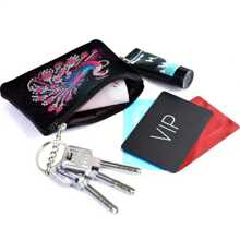 1 Set DIY Diamond Painting Kit For Mini Fashion Coin Purse, Cute Elephant/Butterfly/Cat/Peacock Designs, Women's Short Zipper Wallet With Keychain, Card Holder. Features Irregularly Shaped Crystal Mosaic Art For Daily Travel Carry-On Pouch.
