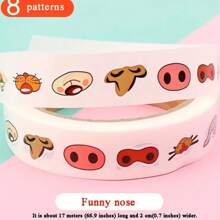 3pcs DIY Creative Cartoon Stickers, 6 Styles, Colorful Eyes, Nose, Mouth, Beard, Non Drying Stickers, Used For Handmade Crafts Decoration, School Storage, Handmade Stickers For Easter, Halloween, Christmas, And School Season,Stitch