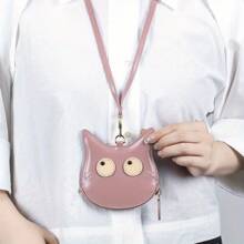 1pc Women's Neck Hanging Coin Purse, Cartoon Mini Cute Hanging Pouch, Ladies Small Change Wallet, Suitable For Girls, Women, Workplace Newcomers And White-Collar, Perfect For Work, Business Trip, Commuting, Outing, Travel