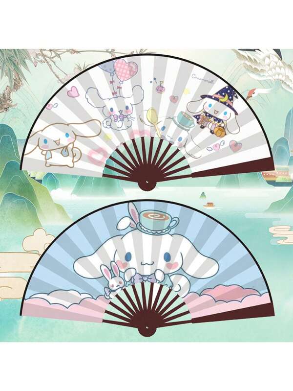 Sanrio 1 Peça Ventilador Dobrável com Personagem Hello Kitty da Sanrio - Ventilador Manual Fofo e Refrescante para o Verão, Artesanato Artístico, Item de Colecionador