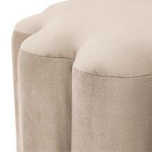 Lillian Velvet Tufted Ottoman Beige