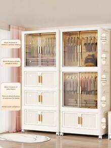5/4/3/2/1 Layer Freestanding Storage Shelves, Multi-Layer Storage Cabinet, Home/Kids Folding Wardrobe, Plastic Snack Cabinet