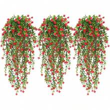 4 Packs Artificial Ivy Vine Hanging Plants - Faux Greenery For Indoor & Outdoor, UV Resistant, Ideal For Wedding And Engagement Decor, Detachable Leaves, Plastic Construction Fall/Autumn Decor Garden Fake Flowers Centerpieces