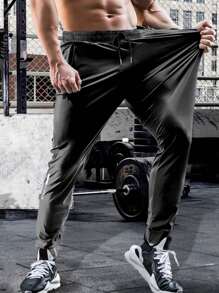 Men's Lightweight Stretchy Breathable Athletic Casual Pants, Quick Dry Icefil