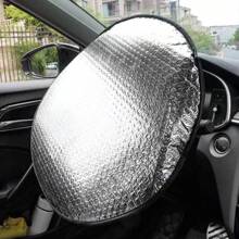 1 pieza Cubierta de volante de coche de verano de aluminio, protección de calor y anti quemaduras, cubierta plegable de película de aluminio, cubierta parasol, cubierta anti suciedad del volante del coche, cubierta del mango del coche, cubierta de volante de coche de película