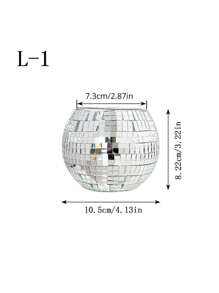 1 pièce Bougeoir à mosaïque miroir disco cool, vase en verre à boule disco, décoration de cadeau de vacances pour la maison. Bougeoir en mosaïque de verre, décoration de banquet à boule disco. Utilisé comme décoration centrale pour Noël, mariage, fêtes et table de salle à manger (Seuls les bougeoirs en verre sont inclus, les bougies ne sont pas incluses)