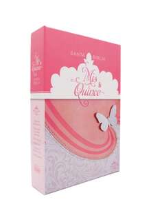 Biblia RVR60 Mis Quince Rosa y Blanco Con Aplique Mariposa Simil Piel En Caja de Regalo - Libro único - Ver 7