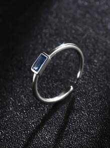 1pc Cross-Border Best Seller December Birthstone Fashion Silver Ring With Cubic Zirconia, Stackable Design Suitable For Daily Wear