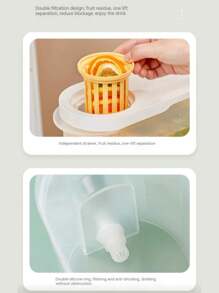 Beverage Dispenser With Fruit Infuser - Design Suitable For Refrigerator / 100% Leakproof / Material, Beverage Dispenser With Tap, Suitable For Party, Wedding And Home, Outdoor Picnic Water Tank, Barbecue Tableware. Suitable For Frozen Juice, Tea And Beverage, Party Beverage Container | Beverage Machine For Refrigerator