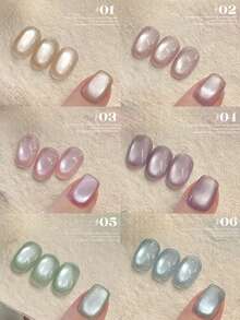 10ml春夏美甲热款冰透明通用白蓝绿粉色猫眼胶指甲油2025新款超闪白玻璃珠美甲用品