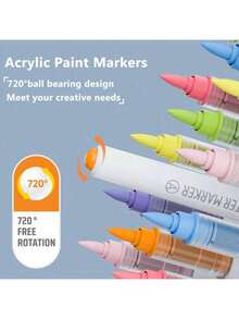126 Color Automatic Ink Control Acrylic Paint Markers, Soft Head Large Capacity Simple Macaron Skin Color Gray Brown Colorful Black Coloring Book Filler Pen Student Painting Cartoon Cartoon Character Color Pen Color Impermeable Paper Art Diy Graffiti Painting Color Paintbrush Stone Glass Ceramic Metal Available Marker - Multicolor - View 9