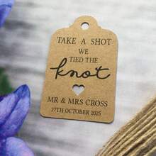 100pcs 4"X7" Personalized "We Joyfully Wed" Wedding Favor Labels, Thank You - Large Hollow Heart Label - View 6