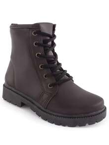 Women's Children's Combat Boot Tractor Short Shaft Girl La Requinte - 咖啡棕 - 查看 2