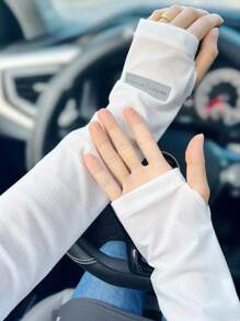 Sun Protective Anti UV 2pcs/Pair Summer Outdoor Ice Silk Arm Sleeves, Modern Simple Solid Color Unisex Sunscreen Anti-Uv Protective Long Sleeve Covers,Suitable For Cycling And Riding Motorcycle