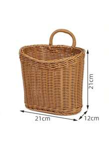 1 Stück/2 Stück handgeflochtener Aufbewahrungskorb, Country Stil Rattan Hängekorb für Küche, Wohnzimmer, Badezimmer, Outdoor Picknick, Regalkorb, waschbar und feuchtigkeitsbeständig, vintage Garten handgeflochtener Aufbewahrungskorb, perfektes Geschenk für sie, Valentinstag, Sommer Outdoor Zubehör, Küchenzubehör