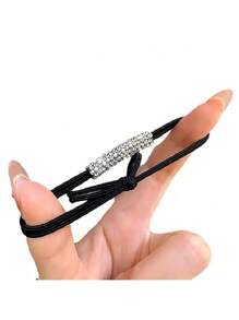 Luxury Rhinestone Ponytail Holders: Set Of 5 Elegant Black Elastic Hair Ropes Decorated With Brilliant Crystal Accents, Providing A Strong And Gentle Hold For All Hair Types, Adds A Touch Of Sparkle And Refinement To Ponytails, Top Knots, Half-Up Styles, And Braids, Perfect For Adding A Touch Of Glamour To Everyday Looks, Dressing Up For Special Events, Dance Recitals, Cheerleading, And More, Durable And Stretchy Elastic Ensures Long-Lasting Use Without Snagging Or Breaking Hair, Makes A Stylish And Practical Gift For Women And Girls Who Appreciate Fashionable And Functional Hair Accessories, Elevate Your Hairstyles Effortlessly With These Exquisite And Secure Rhinestone Ponytail Holders, Adding A Touch Of Dazzling Charm To Any Occasion.