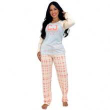 Adult Pajama Set Winter Cold Long Sleeve Comfortable Women's - 橘色 - 查看 1