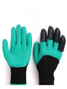 带爪式挖土机的园艺工作手套（用于种植）、防护防滑园艺手套、户外草坪庭院手套、植物固定夹、番茄棚架夹、黄瓜藤蔓夹