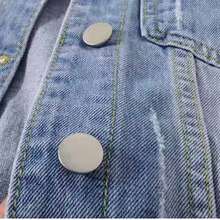 女士七分袖牛仔夹克，浅色水洗短款牛仔夹克 - 淺色水洗藍 - 查看 3