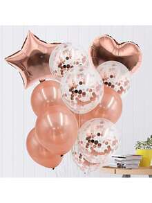 Bộ 14 quả bóng bay hình ngôi sao và trái tim kích thước 18 inch, thích hợp cho sinh nhật, trang trí đám cưới, lễ tốt nghiệp, Ngày của Mẹ. - Nhiều màu - Xem 4