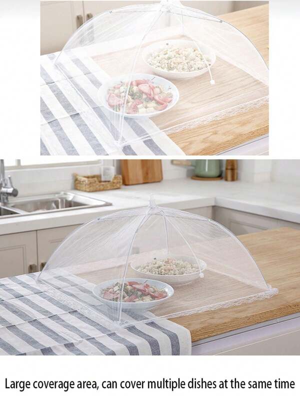 Foldable White Mesh Food Cover Transparent Dust-Proof Mosquito Net Table Cover, Food Tent Cover For Picnic Takeout, Wholesale