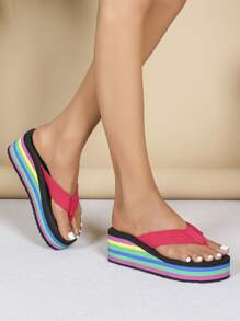 Summer Fashion Platform Wedge Heel Non-Slip Beach Thong Sandals