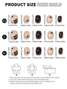 10pcs/Set Handmade Nail Artist Designed Press-On Nails, Nail Art Supplies Kit - Short Square & Round Cat Eye, Ombre, Black Sugar Cat Nails, Reusable For Teachers, Students, Office Work, Travel, Elegant Business Casual Summer Ladies - Multicolor - View 7