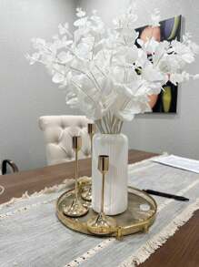 1pc Hydroponic Faux Ceramic Plastic Vase Flower Pot Decor, Creative Small Vase Decoration, Ins Style