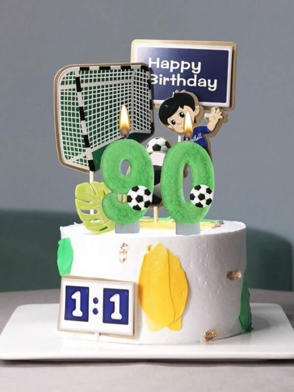 Velas numeradas com tema de futebol de 0 a 9, velas para decoração de bolo de aniversário, artigos para festa de aniversário, revelação de gênero, inauguração de casa, casamento, festa monocromática, noite das mulheres, festa de futebol, itens essenciais para o primeiro ao centésimo aniversário