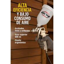 "Pistola de Gravedad Alta Eficiencia con Vaso 600 ml – Pintura Automotriz Gimex Goni 33010" - Multicolor - Ver 4