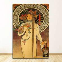 1/3PCS Optional Frame Posters Wall Arts Vintage Classic Artwork Nouveau Art Poster Pictures For Home Room Decor ,Wall Art With Frame