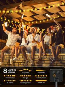 Outdoor Solar Crystal String Lights – 10/20/50/100 LED, Waterproof Solar-Powered Decorative Lights For Garden, Lawn, Patio, Courtyard, Spring, Summer & Holiday Decor (Christmas, Valentine's Day, Mother's Day)