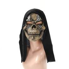 Máscara de Horror Metade do Rosto de Látex, Máscara de Zumbi para Sala de Fuga, Casa Assombrada, Fantasia