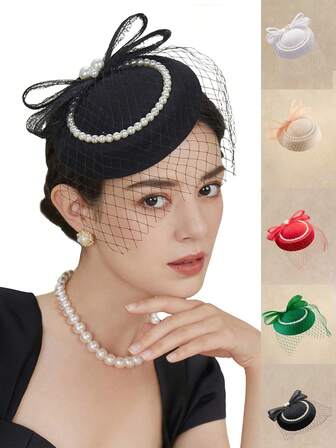 1pc Fascinators Hats 20s 50s Hat Pillbox Hat Cocktail Tea Party Headwear With Veil For Girls And Women Mini Hats Tiny Hats Derby Hat Mini Top Hat Mini Cap