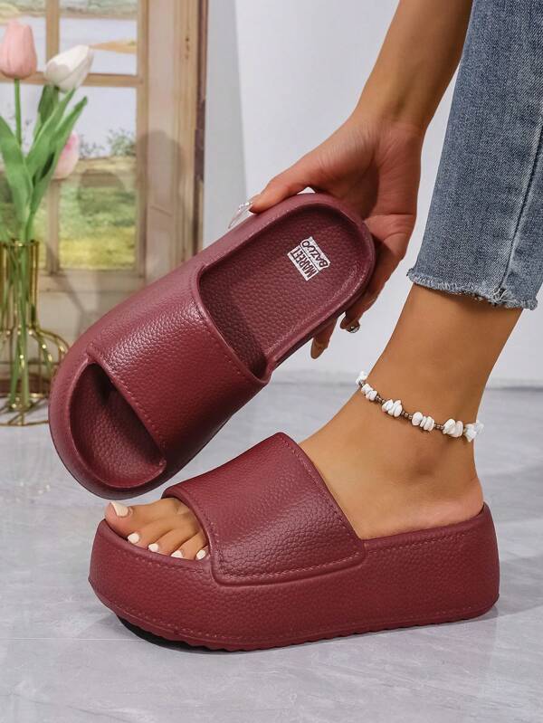 Women's New Summer Thick-Soled Outdoor Wear Non-Slip Home High-Elastic Fashion Beach Vacation Play Indoor And Outdoor Wedge Sandals