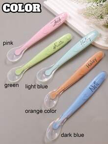 Custom Silicone Spoon For Kids, Personalized Cutlery Set, Custom Name Engraved Spoon Set ,Customizable Name Tableware, Customized Flatware Set ,Anniversary Birthday Halloween Friend Gift, Children's Day Christmas,Wedding Essentials