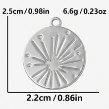 2pcs Minimalist Stainless Steel Heart & Asymmetric Geometric Sunflower Pendant Accessories, Necklace & Earrings Crafting DIY Jewelry Charms, Gold/Silver Plated