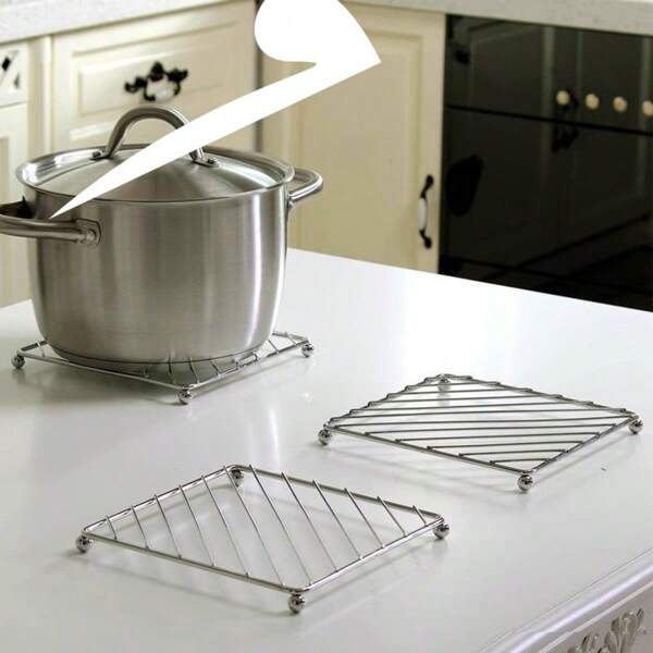 1pc Stainless Steel Pot Holder, Heat Resistant Mat For Home Use