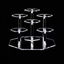 1pc Classic Acrylic Display Stand, 3/4/7 Tier Mini Figure Display Cabinet, Octagon/Round Product Holder, Suitable For Action Figures, Cosmetics, Perfumes, Statues, Jewelry, Collectibles - Standalone