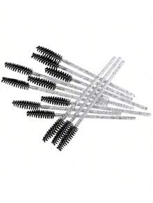 100pcs/70pcs/50pcs/25pcs Disposable Mascara Wands, Eyelash Brushes, Eyebrow Crystal Gloss Eyelash Brushes, Eyelash Extension Makeup Tools - Black - View 6