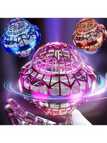 1 件可旋转 UFO 智能悬浮球、魔术旋转飞盘、手指陀螺夜光魔术飞行盘、未来派新奇礼物 - 飛行球 - 查看 6