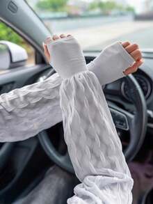 1 par de mangas sueltas y holgadas para protección solar de verano para mujeres, cubiertas para los brazos con protección UV para ciclismo al aire libre - mangas de protección solar - Ver 4