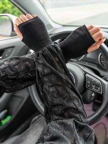 1 par de mangas sueltas y holgadas para protección solar de verano para mujeres, cubiertas para los brazos con protección UV para ciclismo al aire libre - mangas de protección solar - Ver 2