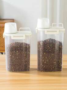 1 szt. / 2 szt. Pojemnik na karmę dla zwierząt, słoik do przechowywania karmy dla kotów, 3000 ml / 2500 ml / 1750 ml pojemnik do przechowywania karmy dla kotów lub psów, szczelna i odporna na wilgoć pokrywa z wagą, wygodny do dostarczania karmy dla zwierząt w razie potrzeby, głównym celem jest zapobieganie wilgoci karmy dla kotów/psów i powstrzymywanie zwierząt przed kradzieżą karmy, ułatwiające przechowywanie karmy dla zwierząt. Domowe pudełko do sortowania i przechowywania karmy dla zwierząt