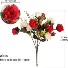 1/3PCS Artificial Roses Flowers Silk EUCALYPTUS Bouquet Valentine's Day Gifts Wedding Decoration DIY Wreath Material, Bride Holding Wrist Flower Decoration Accessories, Wedding Car Decoration, Lintel Arch Decoration, Home, Dining Room, Bedroom, Vase Decoration, Birthday Party Decoration Materials New Year Gifts